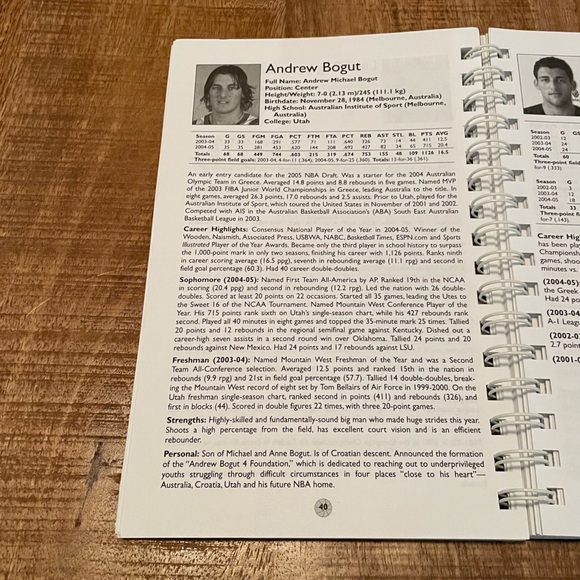 2005 NBA Draft Media Guide (Bogut / Williams / Paul), Signed by Danny Granger - Picture 5 of 5